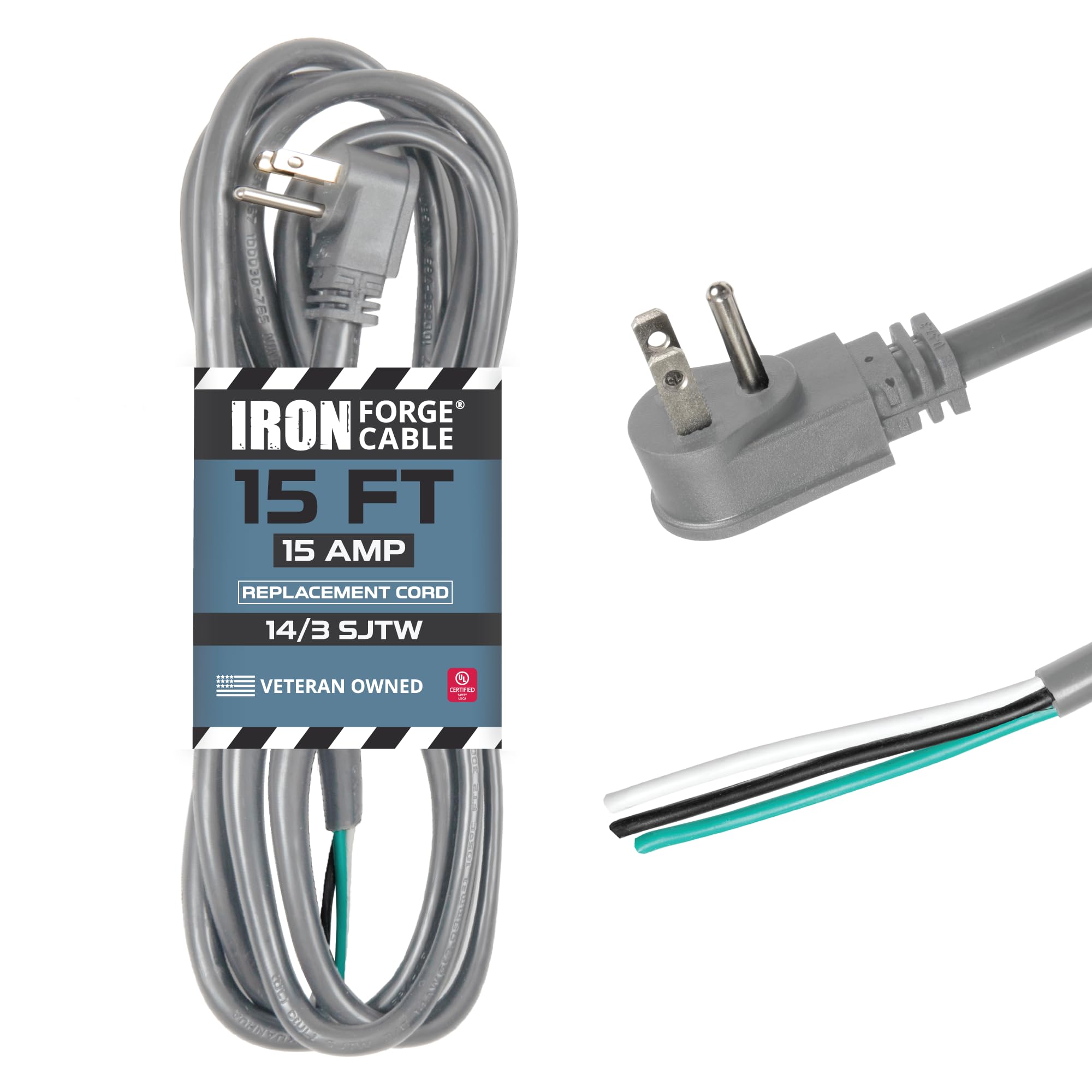 Amazon.com: Iron Forge Cable Flat Plug 14 Gauge Power Cord